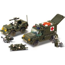 SLUBAN M38-B6000 B6000 6000 M38B6000 38-B6000 Xếp hình kiểu  MILITARY ARMY Ambulance Xe Cứu Thương Quân Sự 229 khối