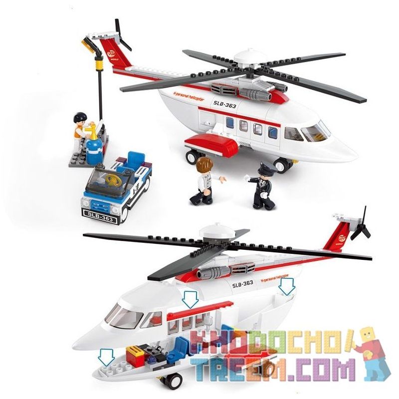 SLUBAN M38-B0363 B0363 0363 M38B0363 38-B0363 non  TRỰC THĂNG CÁ NHÂN bộ đồ chơi xếp lắp ráp ghép mô hình City AVIATION Thành Phố 259 khối