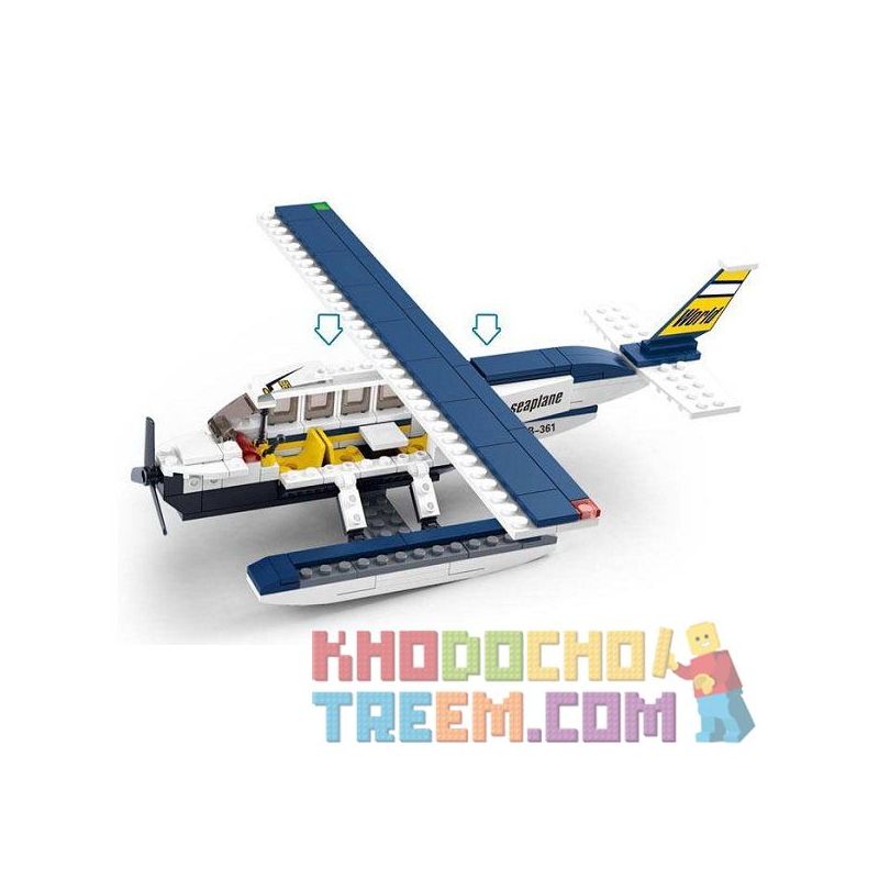 SLUBAN M38-B0361 B0361 0361 M38B0361 38-B0361 Xếp hình kiểu  CITY Seaplane Thủy Phi Cơ Cá Nhân 214 khối