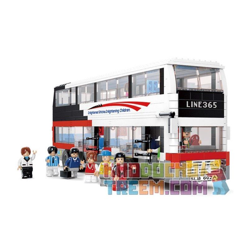 SLUBAN M38-B0335 B0335 0335 M38B0335 38-B0335 non  XE BUÝT 2 TẦNG SANG TRỌNG bộ đồ chơi xếp lắp ráp ghép mô hình City Thành Phố 741 khối