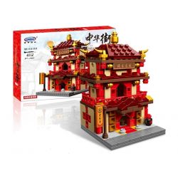 XINGBAO XB-01101 01101 XB01101 non  TIỆM THUỐC KHÁCH ĐIẾM TRANG SỨC LÒ RÈN bộ đồ chơi xếp lắp ráp ghép mô hình Mini Modular ZHONG HUA STREET Đường Phố Thu Nhỏ 1393 khối