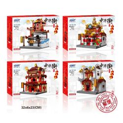 XINGBAO XB-01101 01101 XB01101 non  TIỆM THUỐC KHÁCH ĐIẾM TRANG SỨC LÒ RÈN bộ đồ chơi xếp lắp ráp ghép mô hình Mini Modular ZHONG HUA STREET Đường Phố Thu Nhỏ 1393 khối