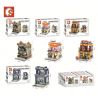 SEMBO SD6072 6072 SD6073 6073 SD6074 6074 SD6075 6075 non  BỘ 4 CỦA HÀNG THỜI TRANG SỨC BÁNH ĐỒ GIA DỤNG bộ đồ chơi xếp lắp ráp ghép mô hình Mini Modular SEMBO BLOCK POLO Đường Phố Thu Nhỏ 144 khối