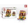 SEMBO SD6072 6072 SD6073 6073 SD6074 6074 SD6075 6075 non  BỘ 4 CỦA HÀNG THỜI TRANG SỨC BÁNH ĐỒ GIA DỤNG bộ đồ chơi xếp lắp ráp ghép mô hình Mini Modular SEMBO BLOCK POLO Đường Phố Thu Nhỏ 144 khối