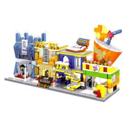 SEMBO SD6066 6066 SD6067 6067 SD6068 6068 SD6069 6069 non  BỘ 4 CỦA HÀNG NỘI THẤT THỜI TRANG TÚI XÁCH TRÀ SỮA bộ đồ chơi xếp lắp ráp ghép mô hình Mini Modular SEMBO BLOCK IKEA MILK TEA Đường Phố Thu Nhỏ 162 khối