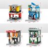 SEMBO SD6080 6080 SD6081 6081 SD6082 6082 SD6083 6083 non  BỘ 4 CỬA HÀNG MÁY TÍNH GIÀY ĐỒ ĂN NHANH CHƠI bộ đồ chơi xếp lắp ráp ghép mô hình Mini Modular SEMBO BLOCK Đường Phố Thu Nhỏ 129 khối