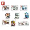 SEMBO SD6080 6080 SD6081 6081 SD6082 6082 SD6083 6083 non  BỘ 4 CỬA HÀNG MÁY TÍNH GIÀY ĐỒ ĂN NHANH CHƠI bộ đồ chơi xếp lắp ráp ghép mô hình Mini Modular SEMBO BLOCK Đường Phố Thu Nhỏ 129 khối