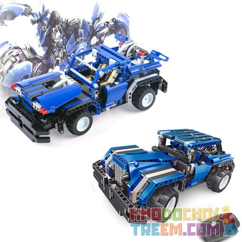 QIHUI 8005 non  XE ĐỊA HÌNH MÀU XANH BIỂN bộ đồ chơi xếp lắp ráp ghép mô hình  FLASH Kỹ Thuật Công Nghệ Cao Mô Hình Phương Tiện 445 khối