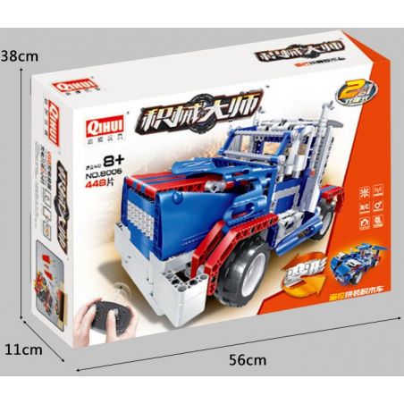 QIHUI 8006 non  XE ĐẦU KÉO XANH BIỂN bộ đồ chơi xếp lắp ráp ghép mô hình  STARRY SKY Kỹ Thuật Công Nghệ Cao Mô Hình Phương Tiện 448 khối