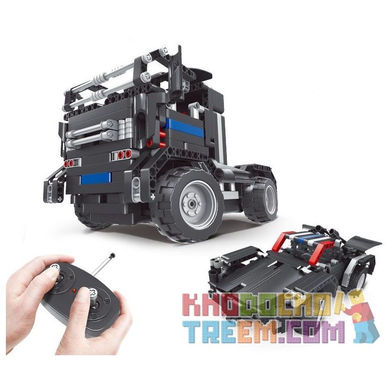 QIHUI 8008 non  XE ĐẦU KÉO ĐEN bộ đồ chơi xếp lắp ráp ghép mô hình  Kỹ Thuật Công Nghệ Cao Mô Hình Phương Tiện 483 khối