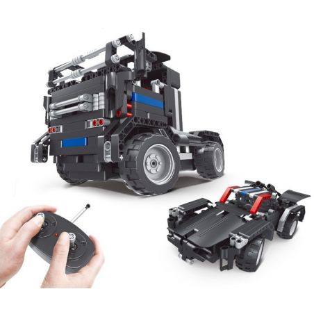 QIHUI 8008 non  XE ĐẦU KÉO ĐEN bộ đồ chơi xếp lắp ráp ghép mô hình  Kỹ Thuật Công Nghệ Cao Mô Hình Phương Tiện 483 khối