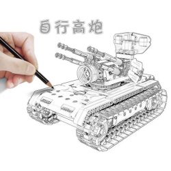 QIHUI 8012 non  XE TĂNG PHÒNG KHÔNG bộ đồ chơi xếp lắp ráp ghép mô hình  Kỹ Thuật Công Nghệ Cao Mô Hình Phương Tiện 457 khối