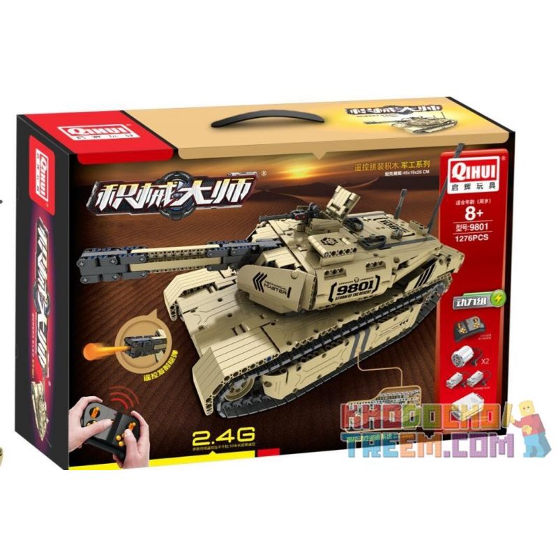 QIHUI 9801 non  XE TĂNG M1A2 bộ đồ chơi xếp lắp ráp ghép mô hình  Kỹ Thuật Công Nghệ Cao Mô Hình Phương Tiện 1276 khối