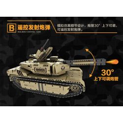 QIHUI 9801 non  XE TĂNG M1A2 bộ đồ chơi xếp lắp ráp ghép mô hình  Kỹ Thuật Công Nghệ Cao Mô Hình Phương Tiện 1276 khối