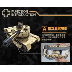 QIHUI 9801 non  XE TĂNG M1A2 bộ đồ chơi xếp lắp ráp ghép mô hình  Kỹ Thuật Công Nghệ Cao Mô Hình Phương Tiện 1276 khối