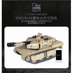 QIHUI 9801 non  XE TĂNG M1A2 bộ đồ chơi xếp lắp ráp ghép mô hình  Kỹ Thuật Công Nghệ Cao Mô Hình Phương Tiện 1276 khối