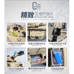 QIHUI 9801 non  XE TĂNG M1A2 bộ đồ chơi xếp lắp ráp ghép mô hình  Kỹ Thuật Công Nghệ Cao Mô Hình Phương Tiện 1276 khối