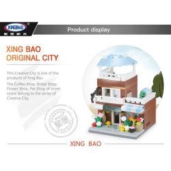 XINGBAO XB-01105 01105 XB01105 non  QUÁN CÀ PHÊ CỬA HÀNG ĐỒ CƯỚI HOA THÚ CẢNH bộ đồ chơi xếp lắp ráp ghép mô hình Mini Modular ORIGINAL CITY THE COFFEE SHOP WEDDING STORE FLOWER PET SET 4 1 Đường Phố Thu Nhỏ 1079 khối