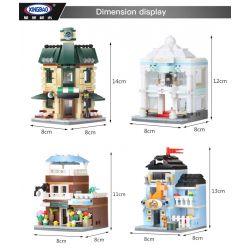 XINGBAO XB-01105 01105 XB01105 non  QUÁN CÀ PHÊ CỬA HÀNG ĐỒ CƯỚI HOA THÚ CẢNH bộ đồ chơi xếp lắp ráp ghép mô hình Mini Modular ORIGINAL CITY THE COFFEE SHOP WEDDING STORE FLOWER PET SET 4 1 Đường Phố Thu Nhỏ 1079 khối