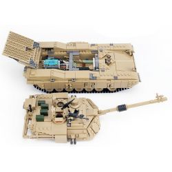 Kazi KY10000 10000 non  XE TĂNG CHỦ LỰC BIẾN HÌNH HUMMER BÁNH XÍCH bộ đồ chơi xếp lắp ráp ghép mô hình Military Army M1A2 ABRAMS MBT Quân Sự Bộ Đội 1463 khối