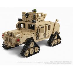 Kazi KY10000 10000 non  XE TĂNG CHỦ LỰC BIẾN HÌNH HUMMER BÁNH XÍCH bộ đồ chơi xếp lắp ráp ghép mô hình Military Army M1A2 ABRAMS MBT Quân Sự Bộ Đội 1463 khối