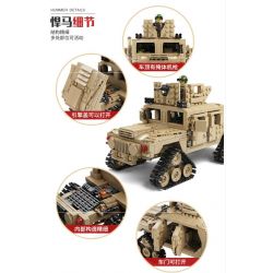 Kazi KY10000 10000 non  XE TĂNG CHỦ LỰC BIẾN HÌNH HUMMER BÁNH XÍCH bộ đồ chơi xếp lắp ráp ghép mô hình Military Army M1A2 ABRAMS MBT Quân Sự Bộ Đội 1463 khối