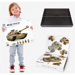 Kazi KY10000 10000 non  XE TĂNG CHỦ LỰC BIẾN HÌNH HUMMER BÁNH XÍCH bộ đồ chơi xếp lắp ráp ghép mô hình Military Army M1A2 ABRAMS MBT Quân Sự Bộ Đội 1463 khối