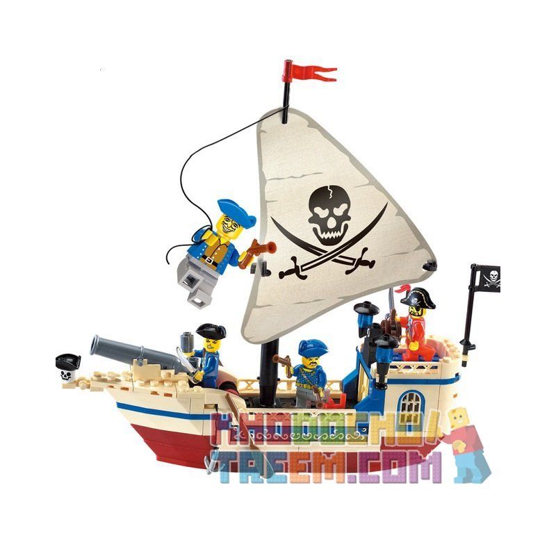 Enlighten 304 Qman 304 non  TÀU CƯỚP BIỂN NGỌC TRAI bộ đồ chơi xếp lắp ráp ghép mô hình Pirates Of The Caribbean CORSAIR Cướp Biển Vùng Caribe 188 khối