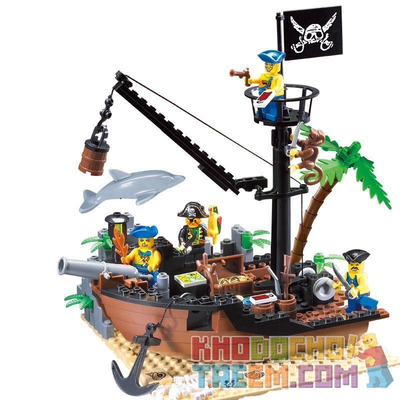 Enlighten 306 Qman 306 non  TÀU THÁO DỠ DOCK bộ đồ chơi xếp lắp ráp ghép mô hình Pirates Of The Caribbean CORSAIR SCRAP DOCK Cướp Biển Vùng Caribe 178 khối