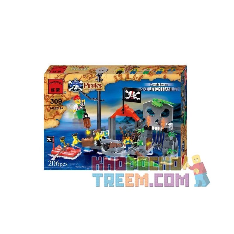 Enlighten 309 Qman 309 non  XÂY DỰNG BỘ XƯƠNG HAMLET bộ đồ chơi xếp lắp ráp ghép mô hình Pirates Of The Caribbean CORSAIR Cướp Biển Vùng Caribe 206 khối