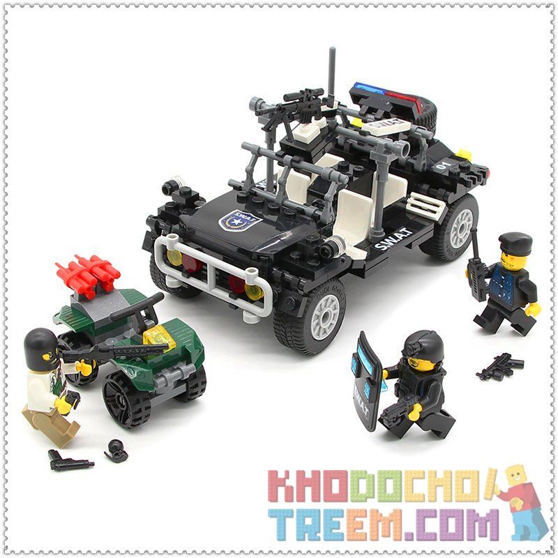 GUDI 9411 Xếp hình kiểu  MILITARY ARMY SWAT Assault Vehicle New Riot Police Special Police Assault Vehicle Tấn Công Xe SWAT 246 khối