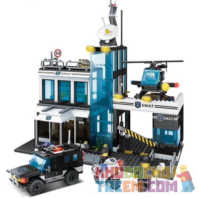 Enlighten 9413 Qman 9413 Xếp hình kiểu  MILITARY ARMY SWAT Police Command Center Trung Tâm Chỉ Huy Cảnh Sát 566 khối