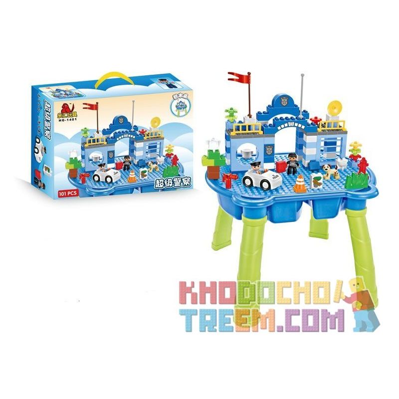 HYSTOYS HONGYUANSHENG AOLEDUOTOYS HG-1401 1401 HG1401 Xếp hình kiểu    Super Police Trụ Sở Cảnh Sát Có Bàn Khối 101 khối