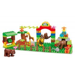 HYSTOYS HONGYUANSHENG AOLEDUOTOYS HG-1357 1357 HG1357 Xếp hình kiểu    Happy Zoo Vườn Bách Thú Vui Vẻ 82 khối
