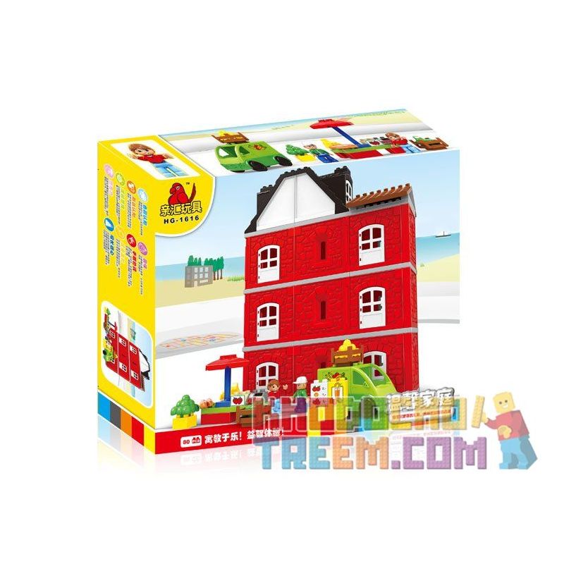HYSTOYS HONGYUANSHENG AOLEDUOTOYS HG-1616 1616 HG1616 Xếp hình kiểu    Warm Family Gia đình ấm áp 80 khối