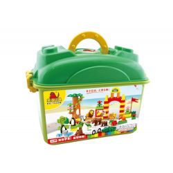 HYSTOYS HONGYUANSHENG AOLEDUOTOYS HG-1640B 1640B HG1640B Xếp hình kiểu    Happy Zoo Sở Thú Vui Nhộn Có Hộp 76 khối