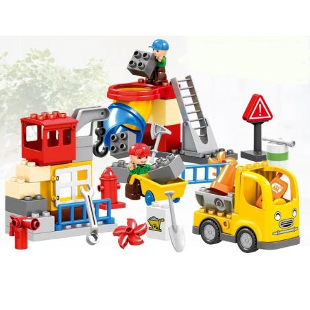 HUIMEI STAR CITY XING DOU CHENG HM076 Xếp hình kiểu    Urban Construction Engineering Team (Small) Công Trường Xây Dựng 51 khối