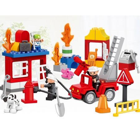 HUIMEI STAR CITY XING DOU CHENG HM077 Xếp hình kiểu    Consumer Rescue Lính Cứu Hỏa Giải Cứu Em Bé 52 khối