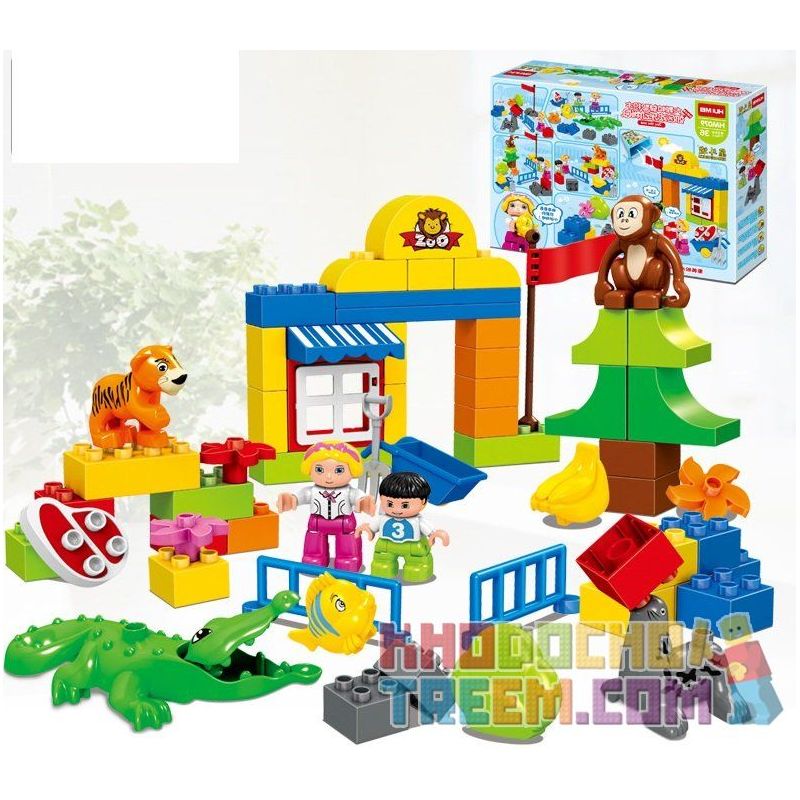 HUIMEI STAR CITY XING DOU CHENG HM079 Xếp hình kiểu    Suburban Happy Zoo Sở Thú Ngoại ô Vui Nhộn 63 khối