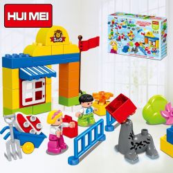 HUIMEI STAR CITY XING DOU CHENG HM079 Xếp hình kiểu    Suburban Happy Zoo Sở Thú Ngoại ô Vui Nhộn 63 khối
