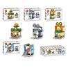 SEMBO SD6088 6088 SD6089 6089 SD6090 6090 SD6091 6091 non  BỘ 4 CỬA HÀNG KẸO SÔCÔLA MỸ PHẨM GÀ RÁN BÁNH TRỨNG bộ đồ chơi xếp lắp ráp ghép mô hình Mini Modular SEMBO BLOCK Đường Phố Thu Nhỏ 133 khối