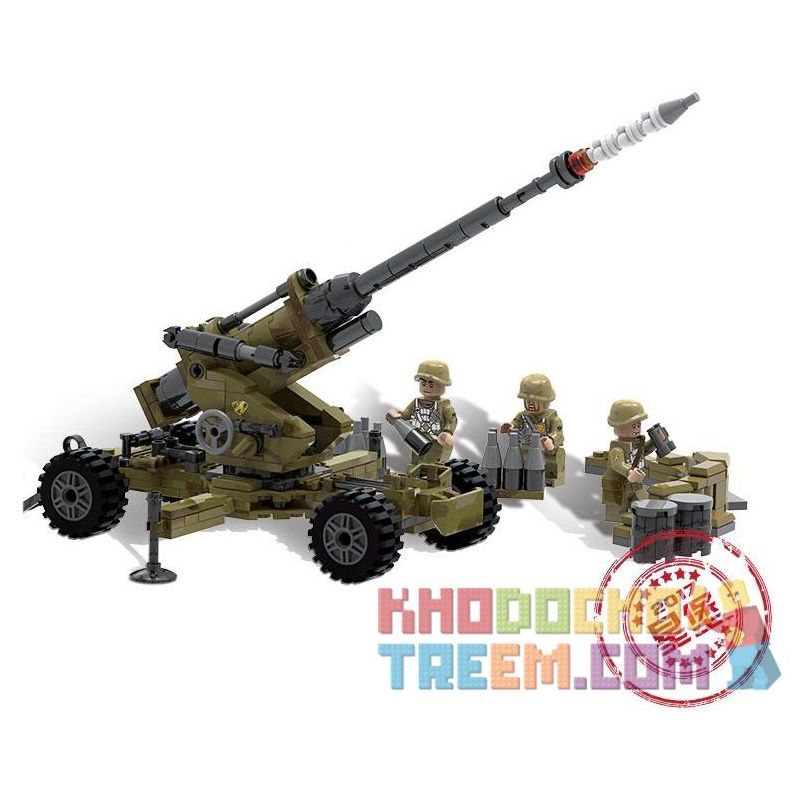 XINGBAO XB-06011 06011 XB06011 non  PHÁO PHÒNG KHÔNG bộ đồ chơi xếp lắp ráp ghép mô hình Across The Battlefield ACROSS THE BATTLEFIELD SCORPION CINDY CANNON Băng Qua Chiến Trường 350 khối