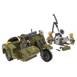 XINGBAO XB-06008 06008 XB06008 non  XE MÔ TÔ 3 BÁNH bộ đồ chơi xếp lắp ráp ghép mô hình Across The Battlefield ACROSS THE BATTLEFIELD LEANING MOTORCYCLE Băng Qua Chiến Trường 256 khối