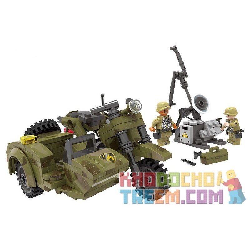 XINGBAO XB-06008 06008 XB06008 non  XE MÔ TÔ 3 BÁNH bộ đồ chơi xếp lắp ráp ghép mô hình Across The Battlefield ACROSS THE BATTLEFIELD LEANING MOTORCYCLE Băng Qua Chiến Trường 256 khối