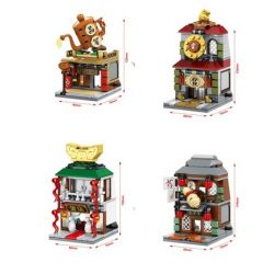 SEMBO SD6092 6092 SD6093 6093 SD6095 6095 SD6094 6094 non  BỘ 4 QUÁN CỔ TRUNG QUỐC TRÀ RƯỢU TRANG SỨC CA KỊCH bộ đồ chơi xếp lắp ráp ghép mô hình Mini Modular SEMBO BLOCK Đường Phố Thu Nhỏ 126 khối