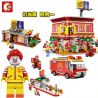 SEMBO SD6901 6901 non  QUÁN ĂN NHANH bộ đồ chơi xếp lắp ráp ghép mô hình Modular Buildings SEMBO BLOCK Mô Hình Nhà Cửa 1729 khối