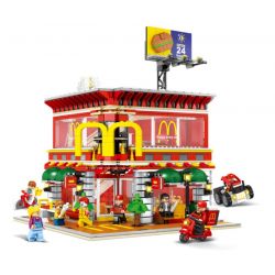 SEMBO SD6901 6901 non  QUÁN ĂN NHANH bộ đồ chơi xếp lắp ráp ghép mô hình Modular Buildings SEMBO BLOCK Mô Hình Nhà Cửa 1729 khối