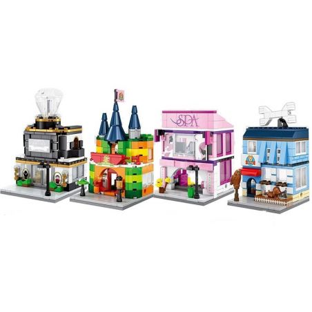 SEMBO WEKKI VIGGI SD6504 6504 SD6505 6505 SD6506 6506 SD6507 6507 non  CỬA HÀNG TRANG SỨC ĐỒ CHƠI LÀM ĐẸP THÚ CƯNG bộ đồ chơi xếp lắp ráp ghép mô hình Mini Modular SEMBO BLOCK BLOCK SPA Đường Phố Thu Nhỏ 186 khối