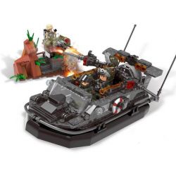 XINGBAO XB-06017 06017 XB06017 non  CON TÀU CHIẾN HUNG DỮ bộ đồ chơi xếp lắp ráp ghép mô hình Across The Battlefield ACROSS THE BATTLEFIELD ASSAULT BOAT Băng Qua Chiến Trường 497 khối