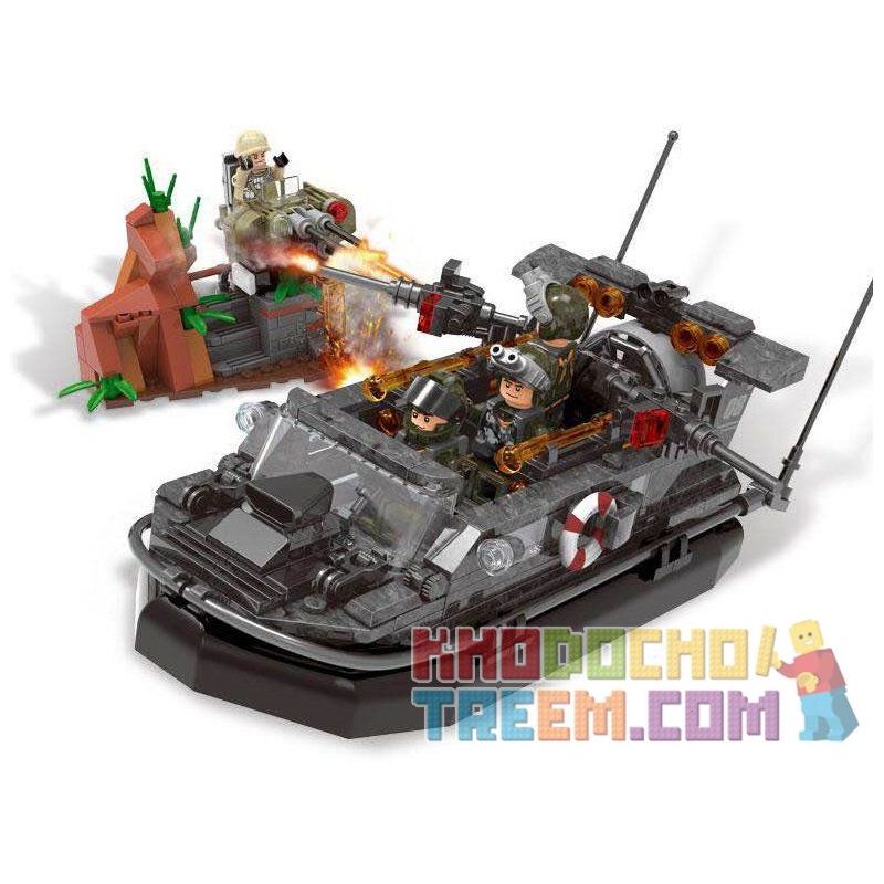 XINGBAO XB-06017 06017 XB06017 non  CON TÀU CHIẾN HUNG DỮ bộ đồ chơi xếp lắp ráp ghép mô hình Across The Battlefield ACROSS THE BATTLEFIELD ASSAULT BOAT Băng Qua Chiến Trường 497 khối